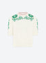Top maille florale brodé main Naturel Emeraude - Molli