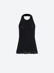 knit halter top with fringe