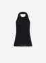 Top maille à franges dos nu Noir profond - Vêtement en maille de luxe Molli