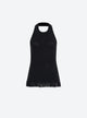 knit halter top with fringe