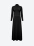Robe maxi maille plissée Noir profond - Vêtement en maille de luxe Molli