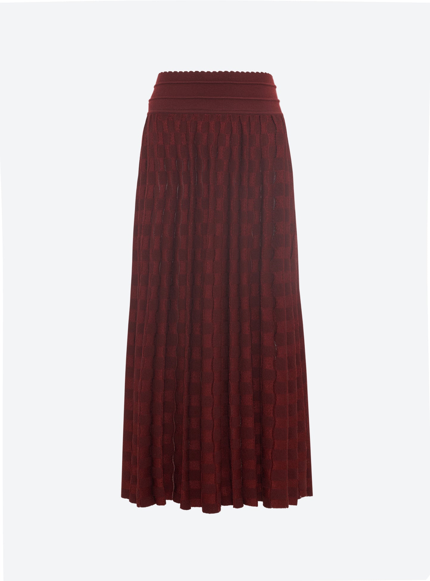 Jupe délicate maille ondulée amarante - Vêtement de luxe femme
