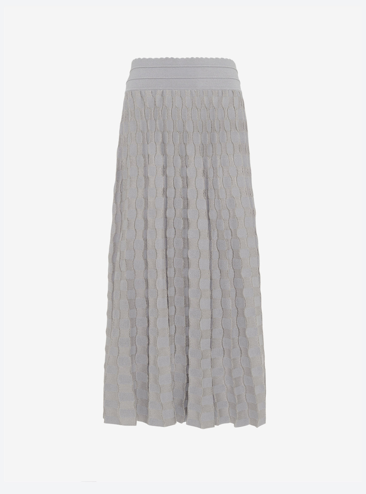 Jupe délicate maille ondulée gris chiné clair - Jupe de luxe