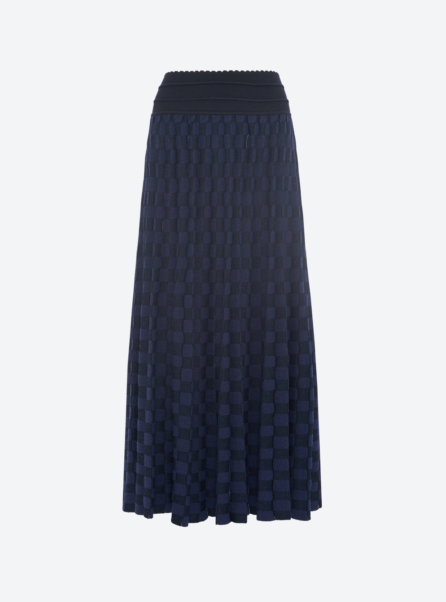 Jupe délicate maille ondulée nuit-indigo - Molli