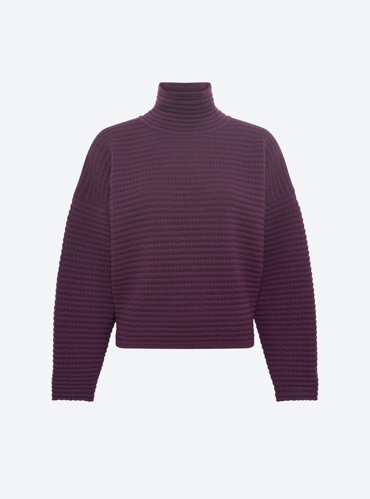 Pull en maille de luxe Molli - Pull maille résille de laine prune