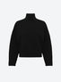 Pull maille résille de laine Noir profond - Top de luxe