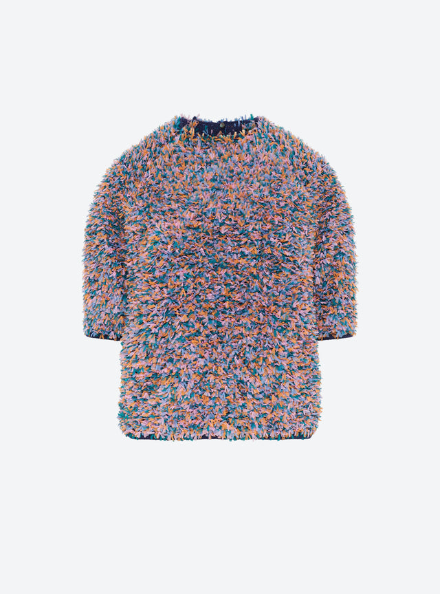 dotted swiss top with elbow-length sleeves - Image principale
