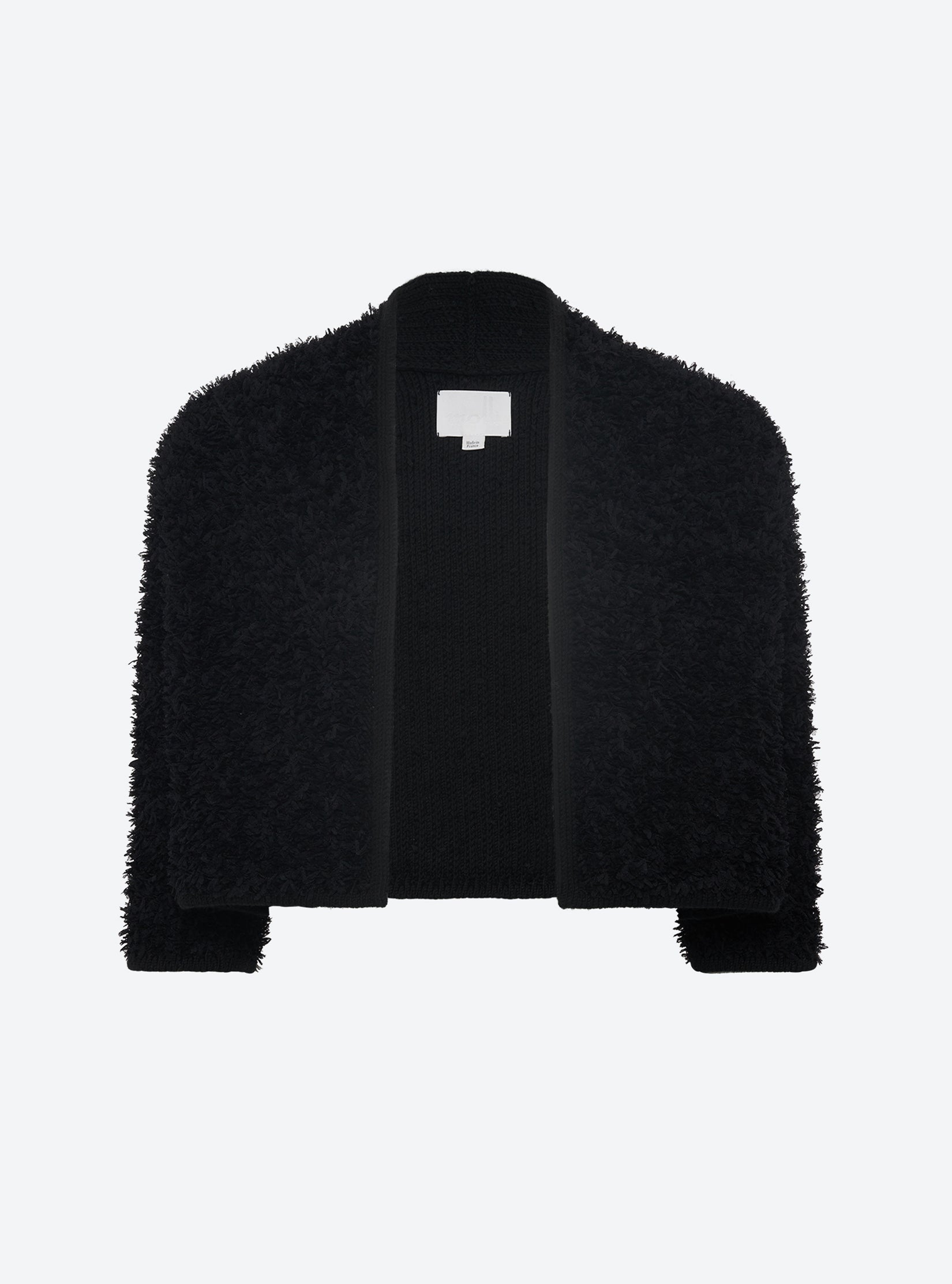 Boléro court maille plumetis Noir profond - Molli