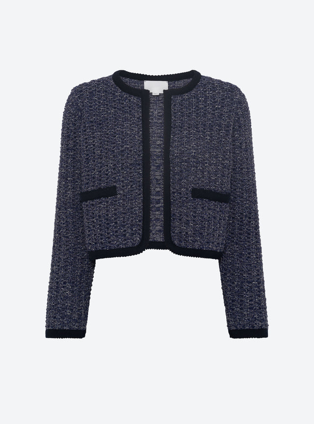 Short jacket in a tweed knit - Image principale