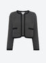 Veste en maille de luxe Molli - Veste courte maille tweedée noir mouliné