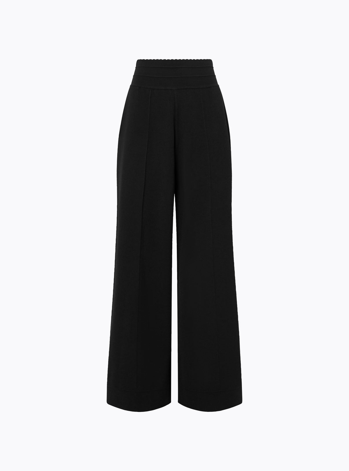 Pantalon ample maille couture noir profond - Pantalon de luxe