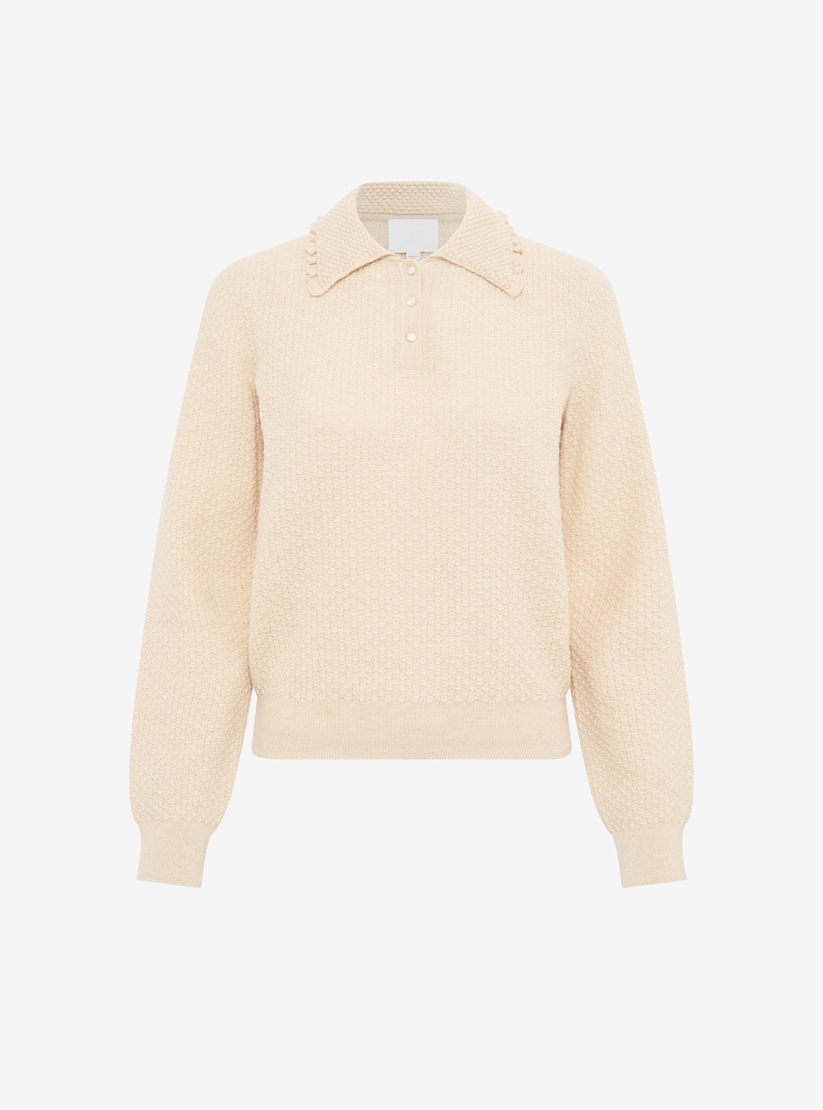 Top en maille de luxe Molli - Top fin maille col volanté dune