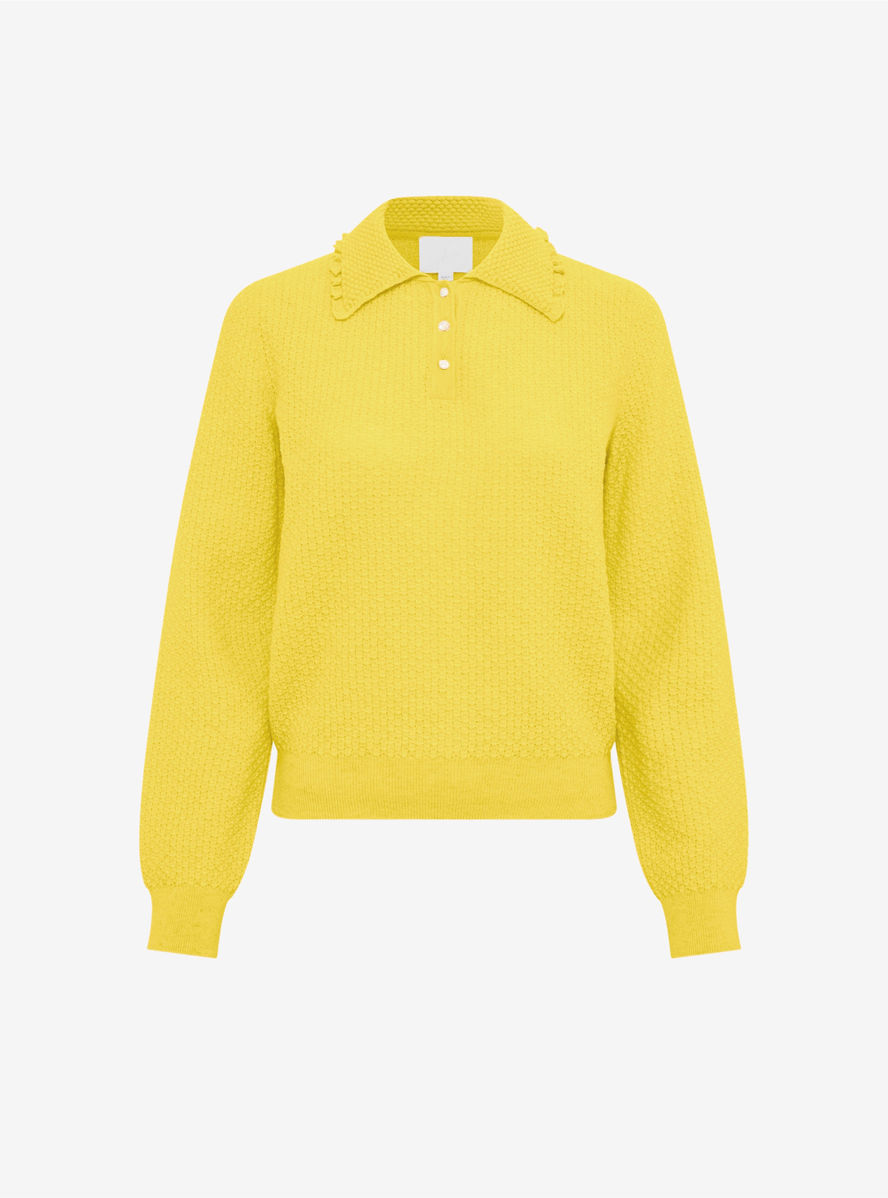 Top fin maille col volanté Limoncello - Vêtement de luxe femme