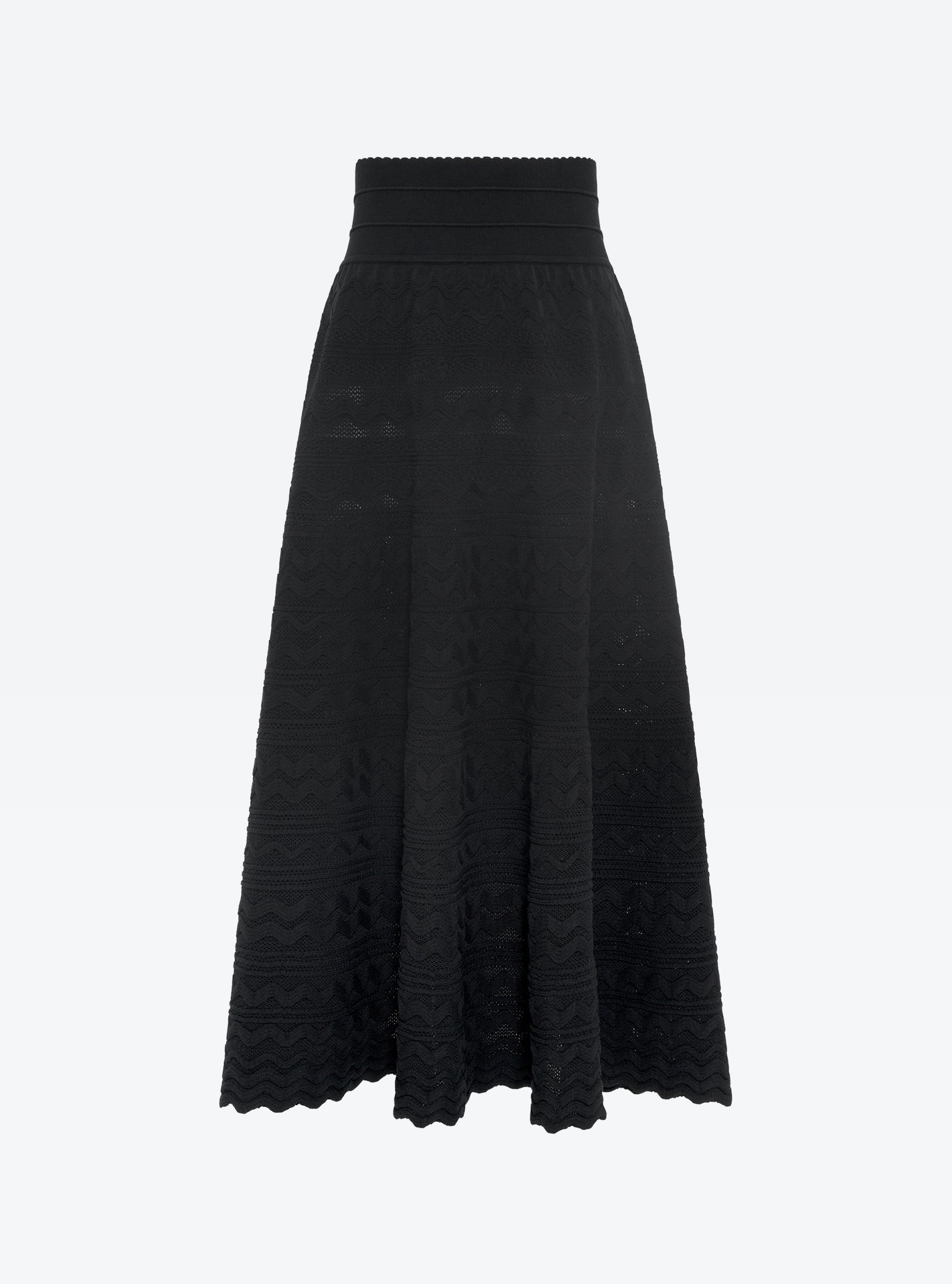 Jupe longue maille croquet Noir profond - Molli