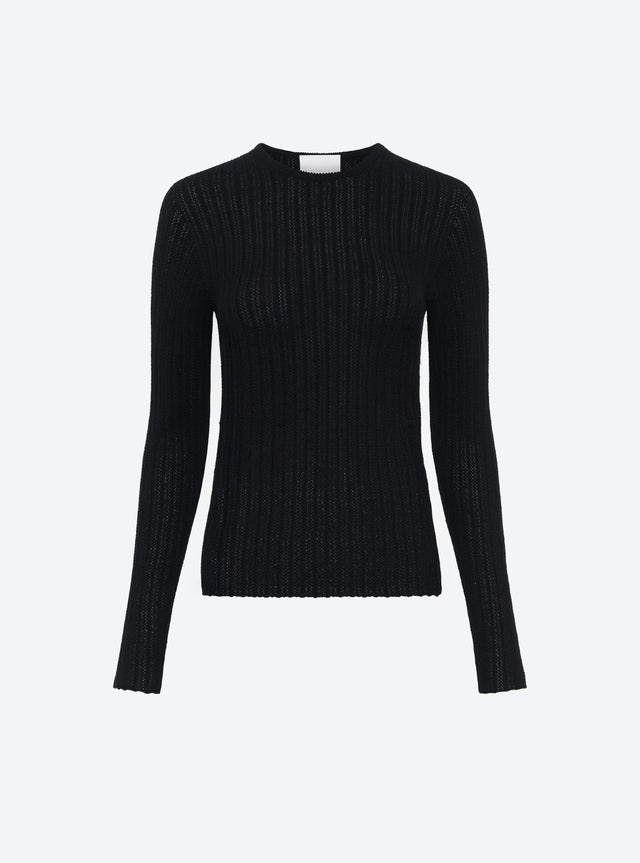 Fine pointelle knit top - Image principale