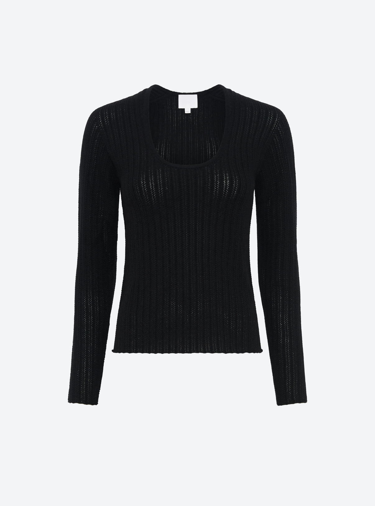 Top en maille de luxe Molli - Top décolleté maille pointelle noir profond