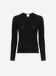 Low-cut top in a pointelle knit