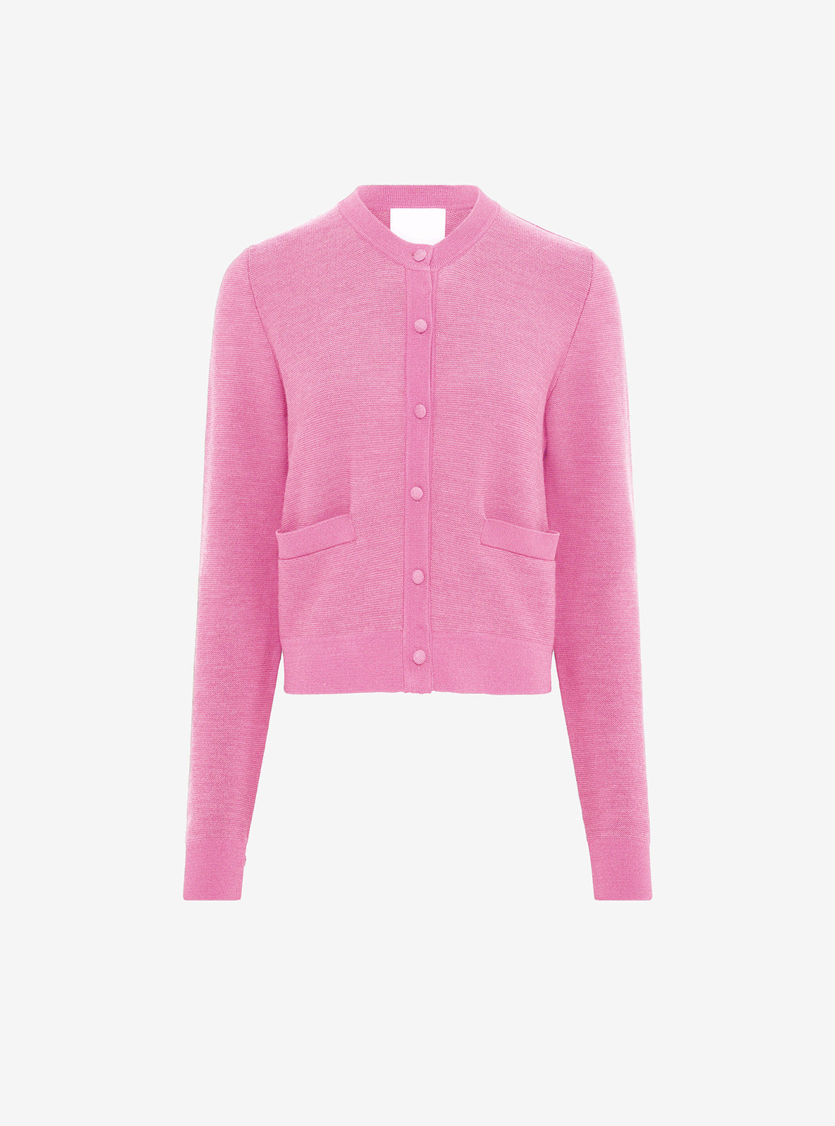 Cardigan maille point mousse rose mouliné - Vêtement en maille de luxe Molli