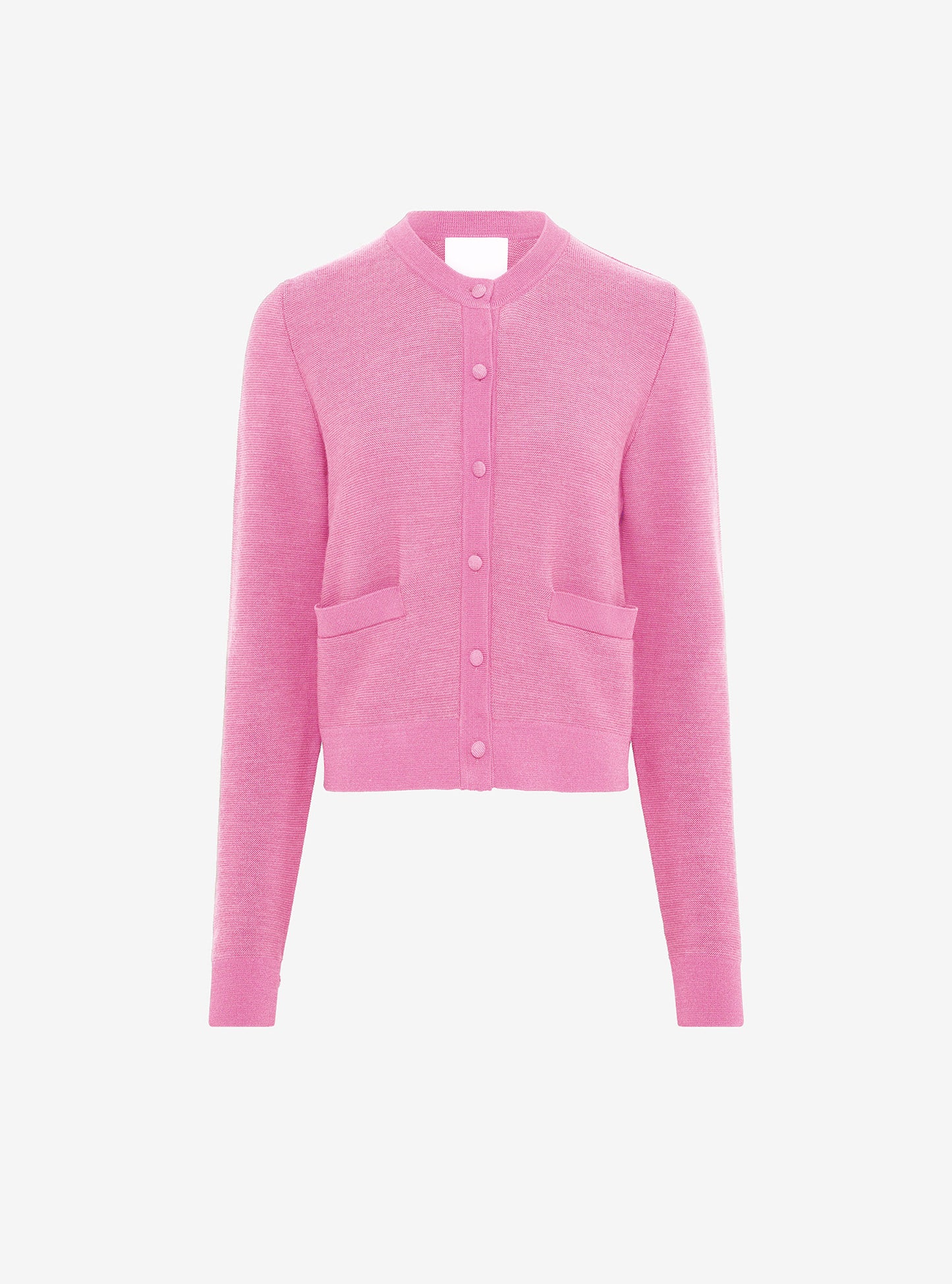 Cardigan maille point mousse rose mouliné - Vêtement en maille de luxe Molli