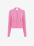 Cardigan maille point mousse rose mouliné - Vêtement en maille de luxe Molli