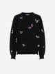 sweat loose finitions smockees molli noir profond-multi