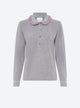 knit shirt with ruffled collar