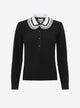 ruffled collar knit shirt