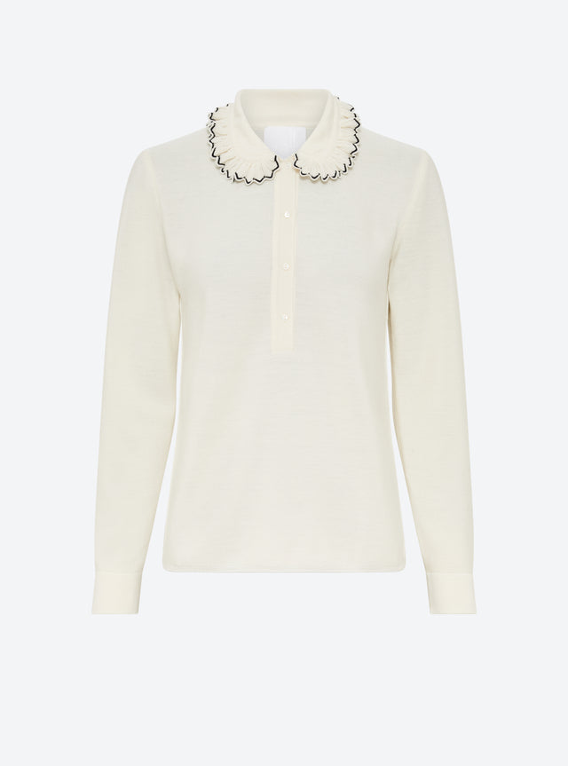 chemise en maille col volanté - Image principale