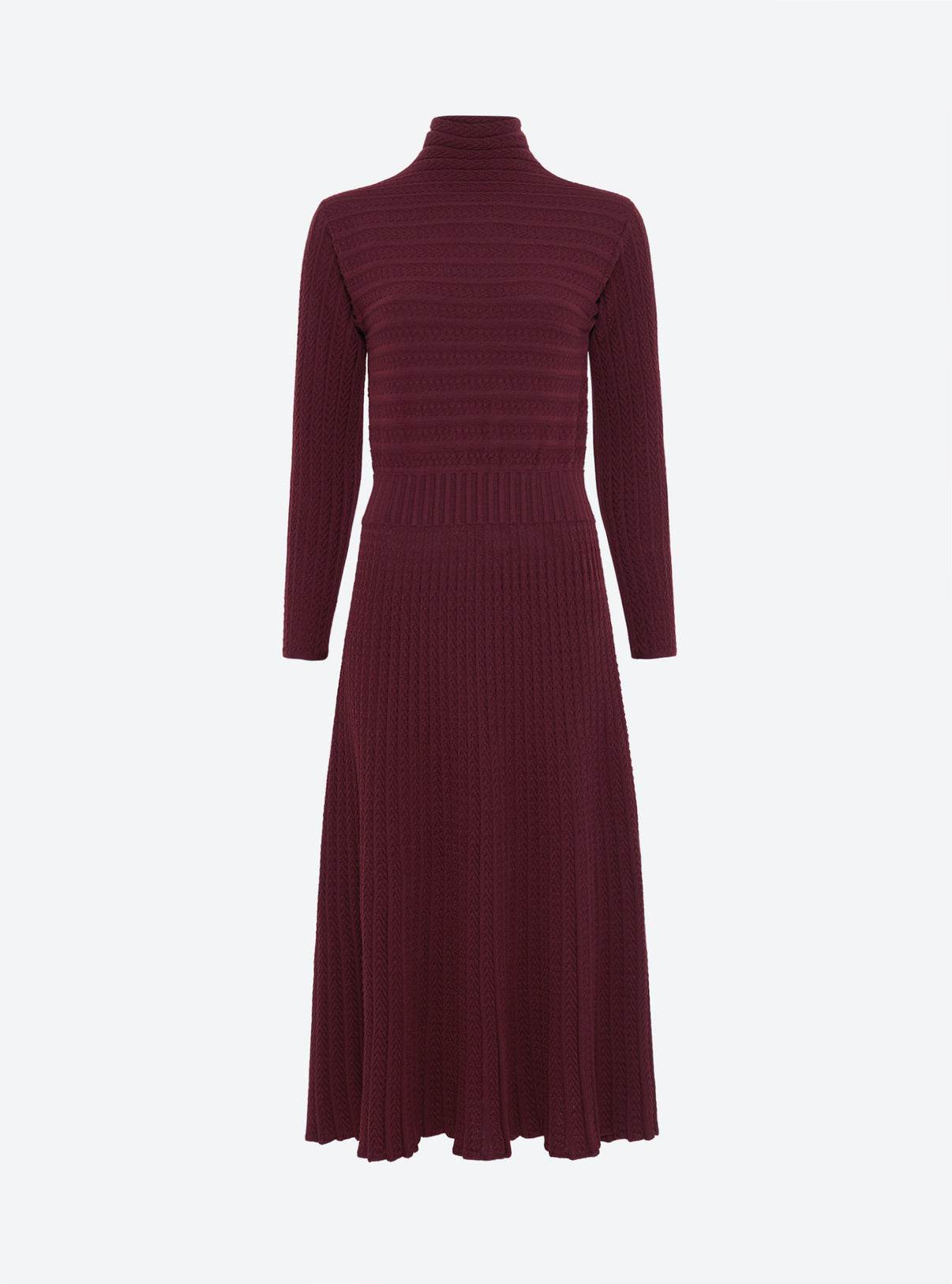 Robe de luxe femme - Robe longue maille plissée Amarante