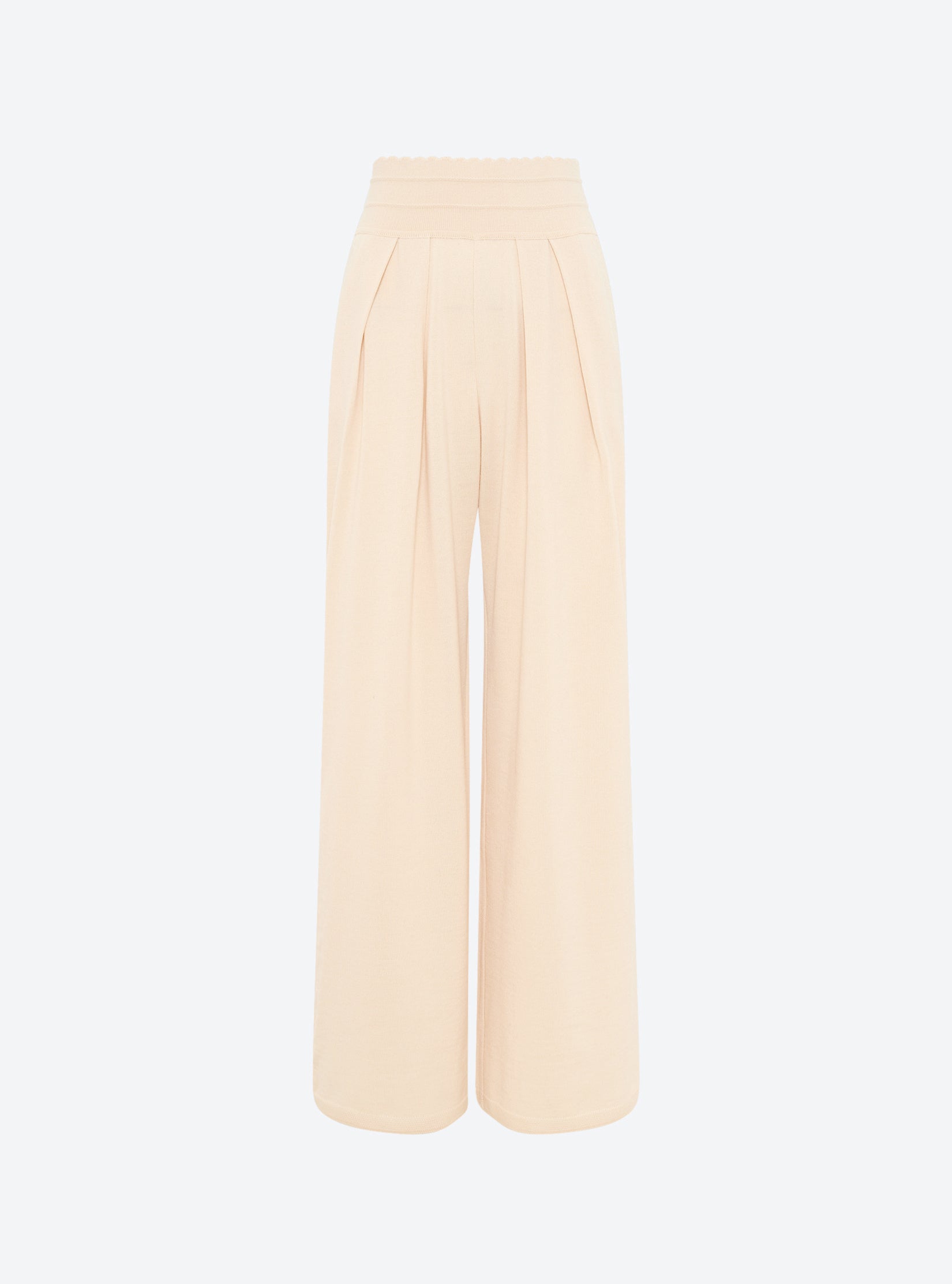 Pantalon de luxe femme - Pantalon fluide maille fine jersey Dune