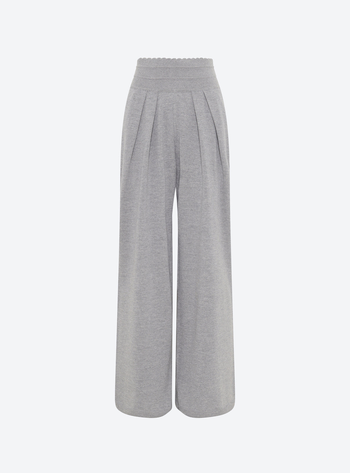 Pantalon fluide maille fine jersey Gris moyen - Vêtement de luxe femme