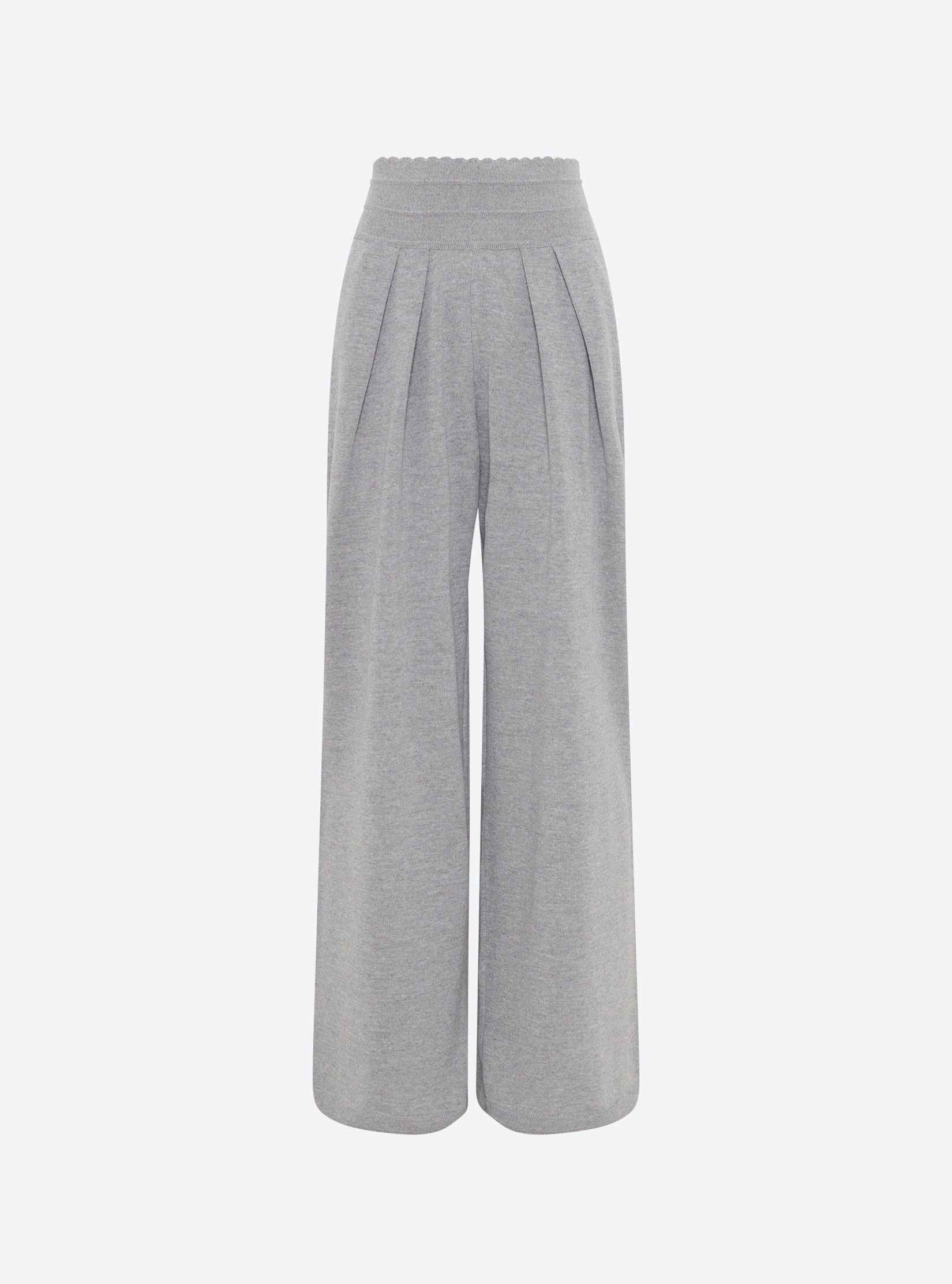 Pantalon fluide maille fine jersey Gris moyen - Vêtement de luxe femme
