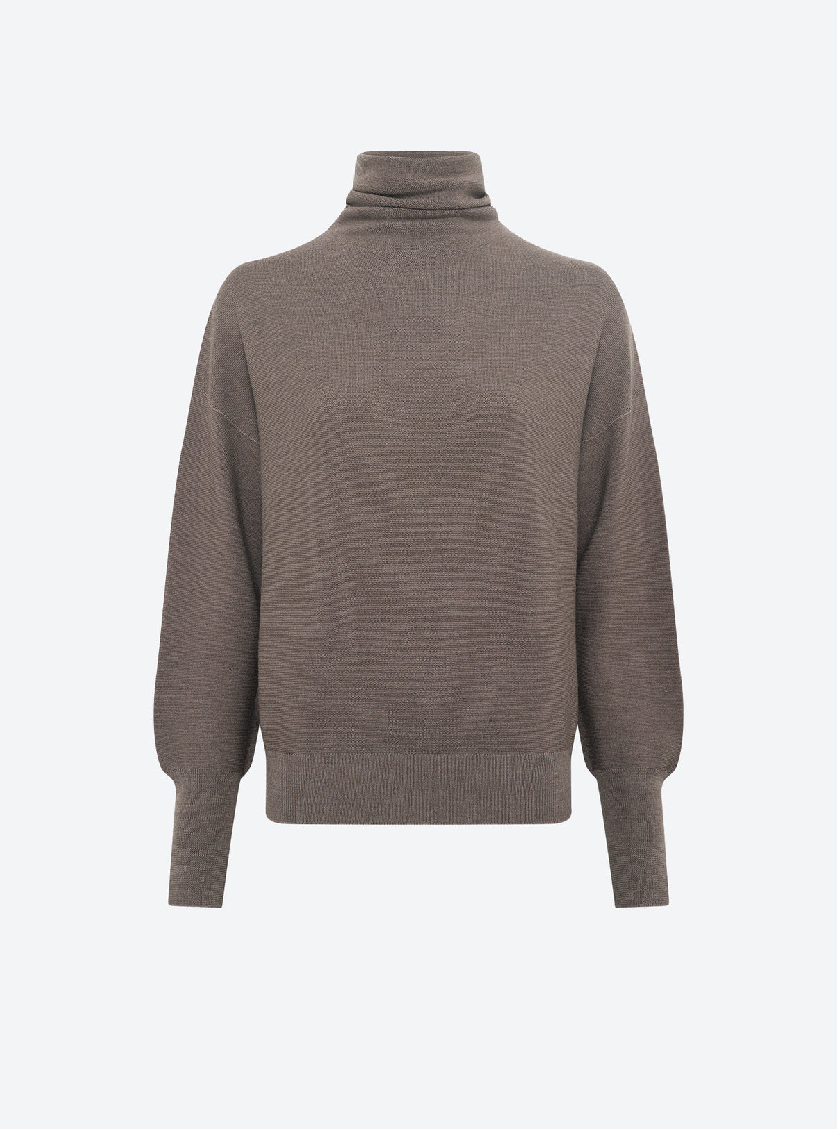 Top fin oversize à col montant Châtaigne - Vêtement de luxe femme