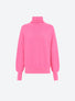 Top fin maille point mousse col montant Rose fluo - Molli