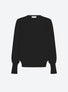 Top en maille de luxe Molli - Top fin col rond manches longues noir profond noir profond