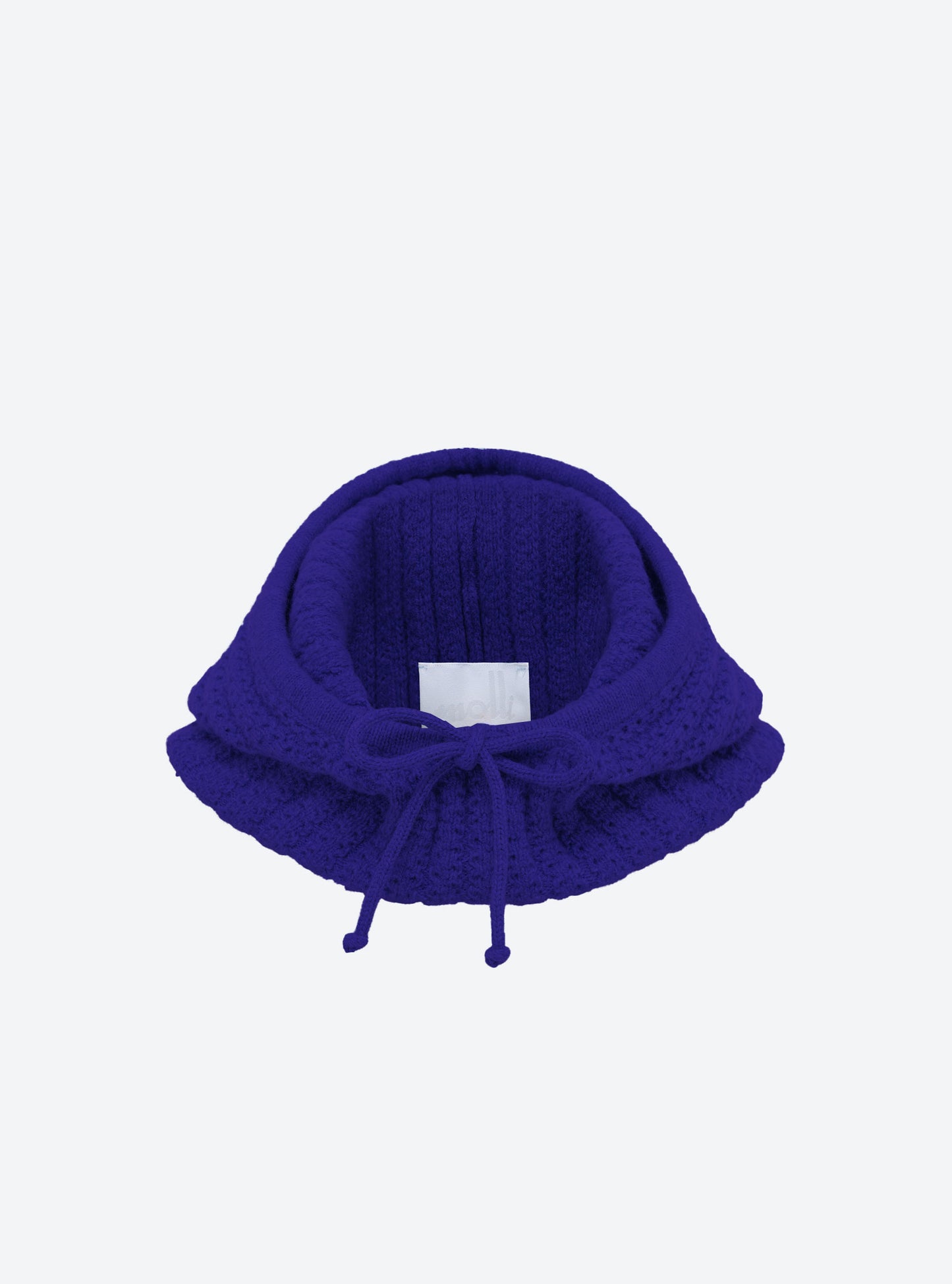 Cagoule en maille torsadée bleu outremer - Accessoire de luxe