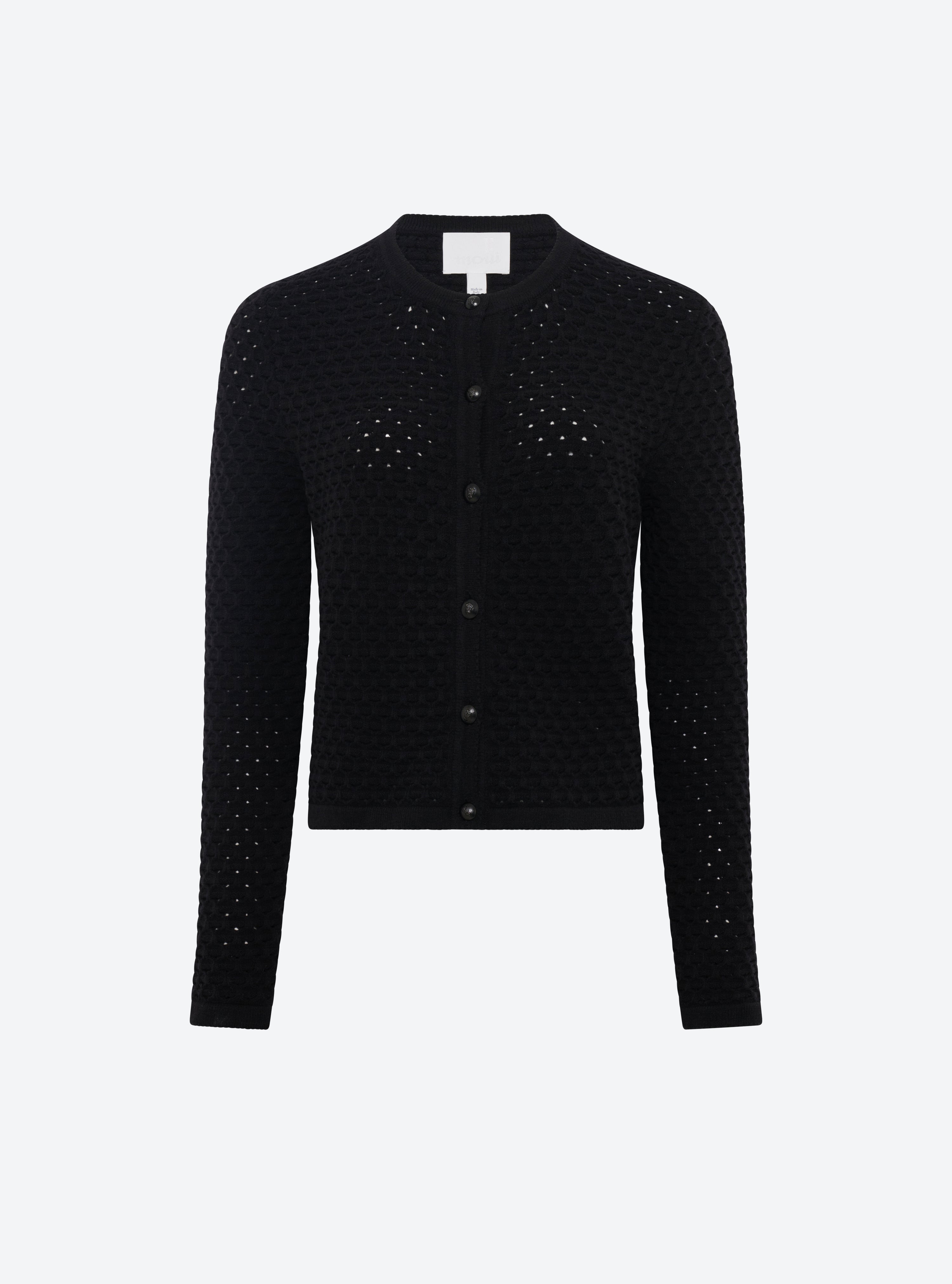 Veste maille couture noir profond - Molli_packshot