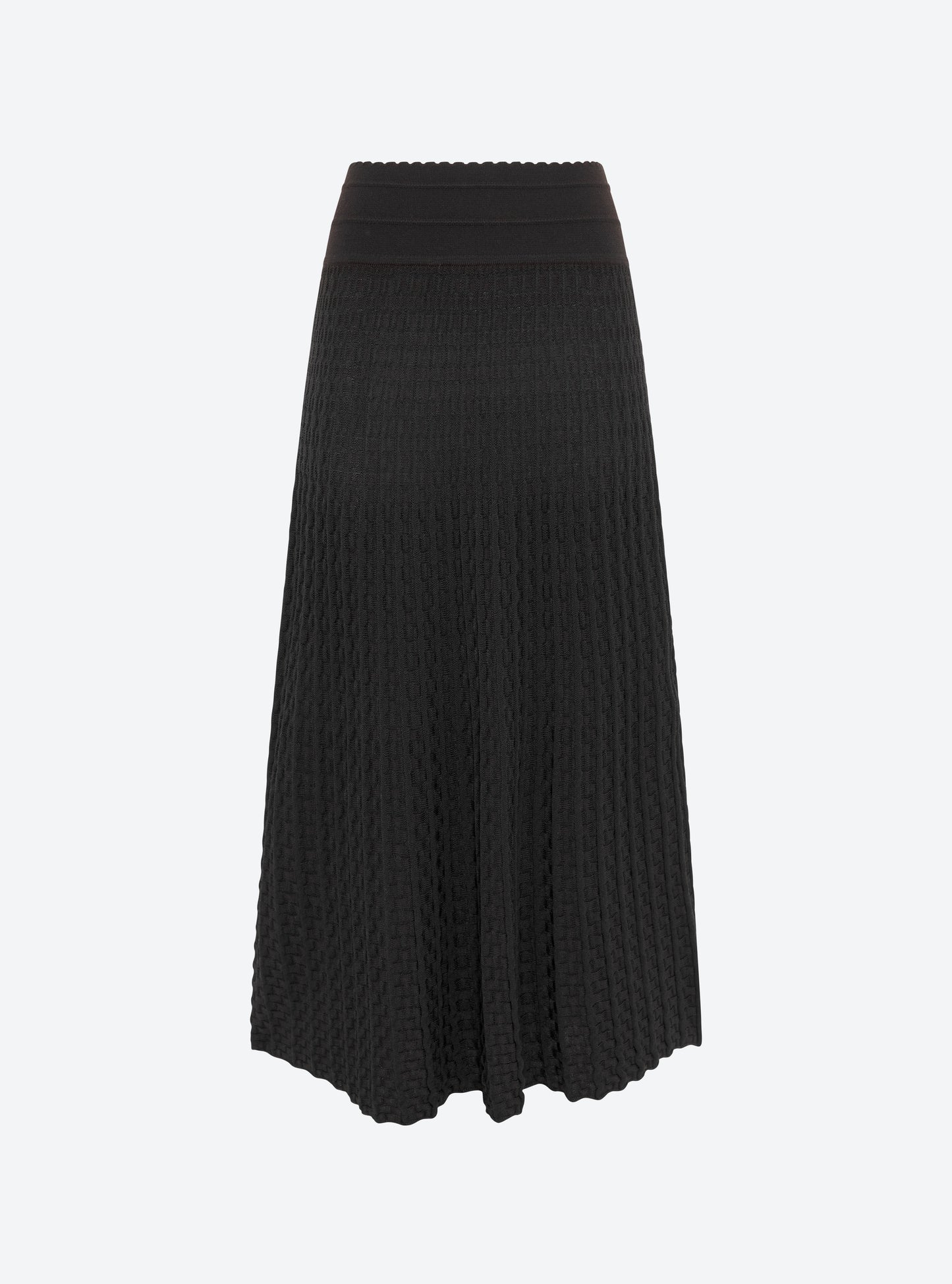 Jupe longue maille cannage ebene-noir profond - Molli_packshot