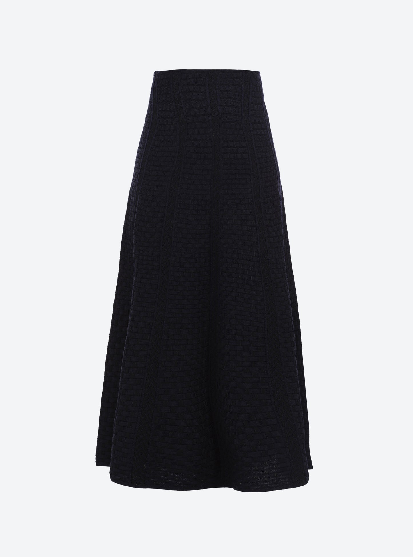 Jupe en maille panier tressé nuit-noir profond - Molli_packshot
