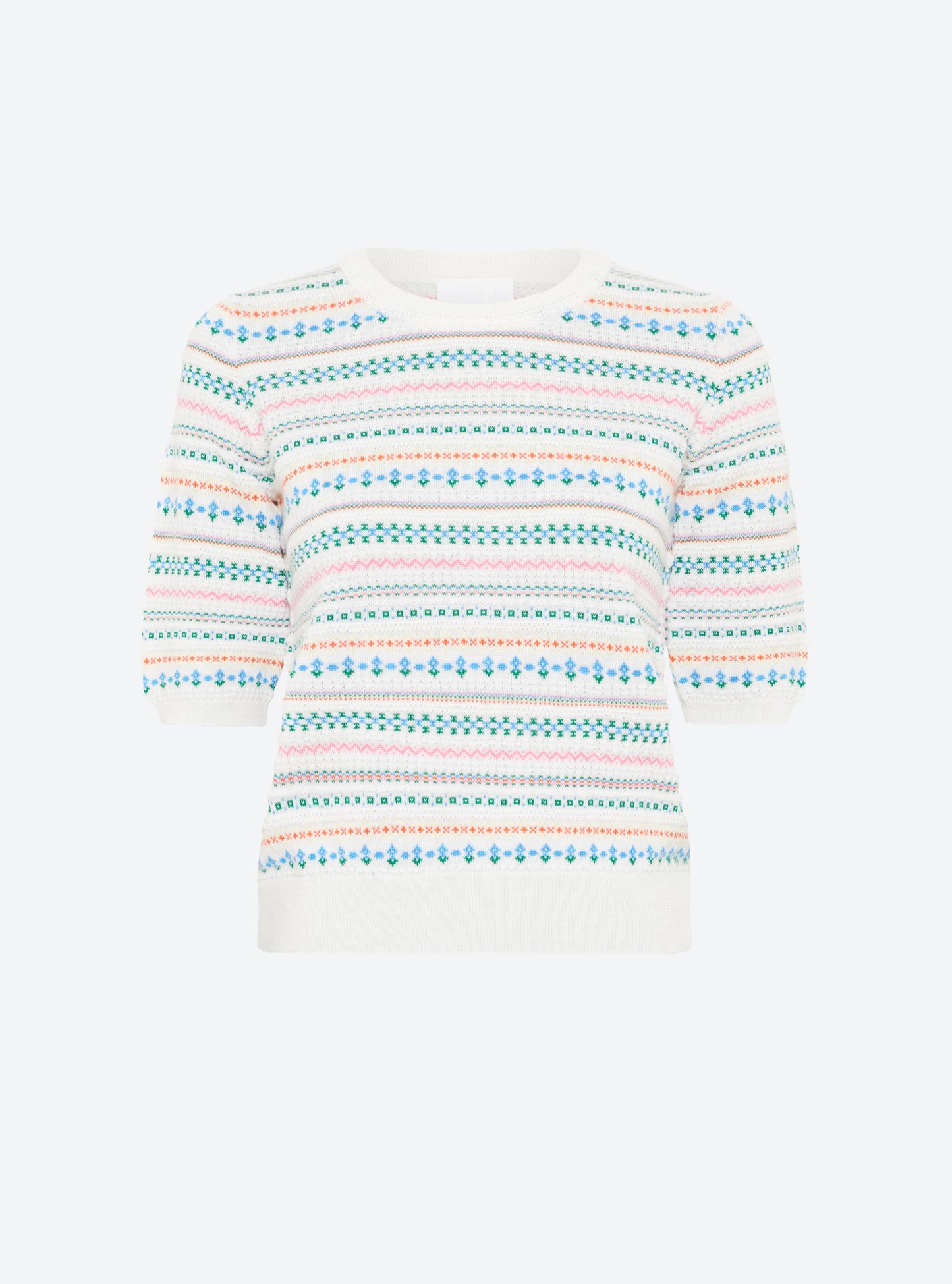 Top maille jacquard fair isle milk-multi - Molli_packshot