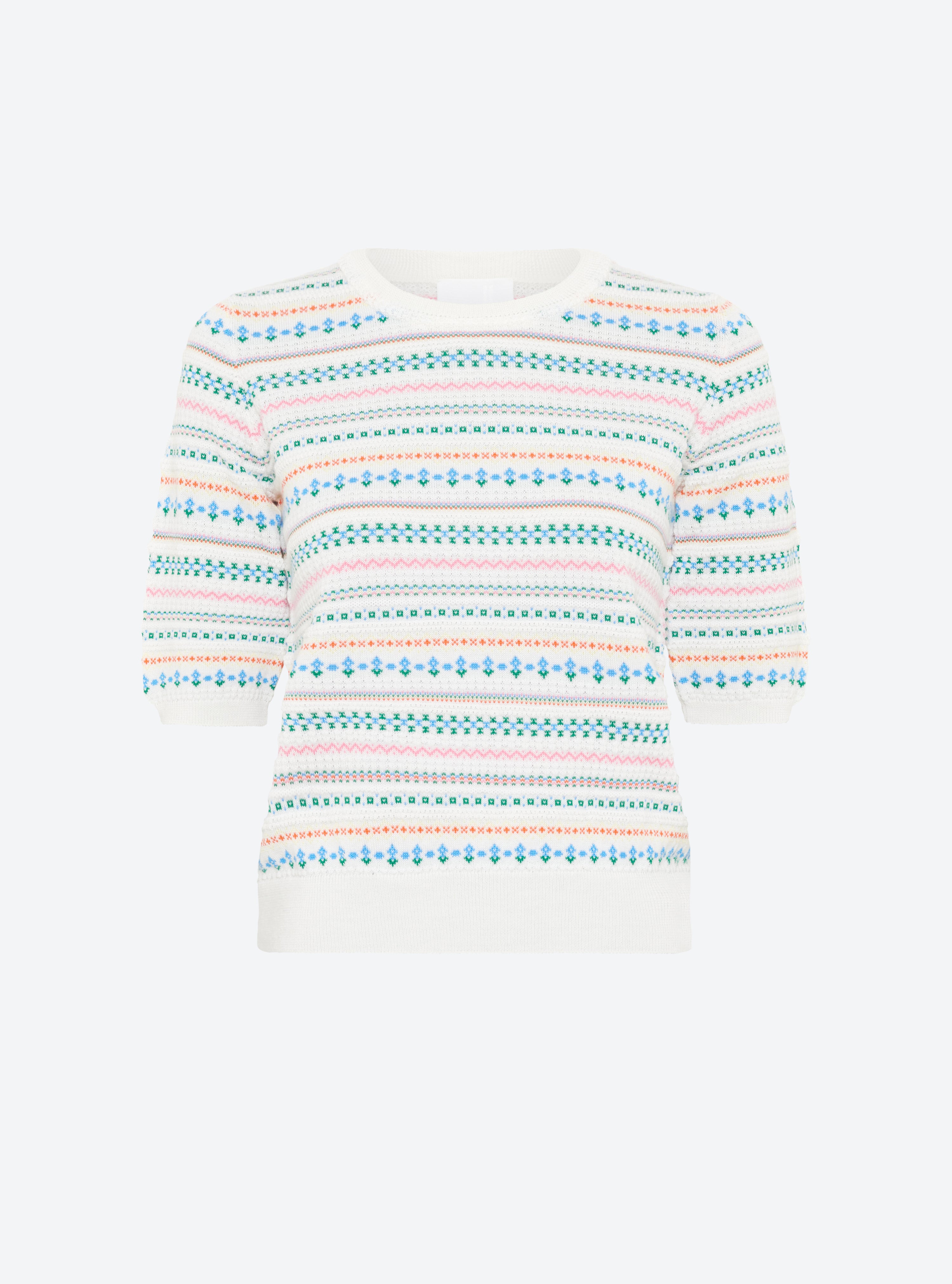 Top maille jacquard fair isle milk-multi - Molli_packshot