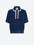 Top ample maille col croquet