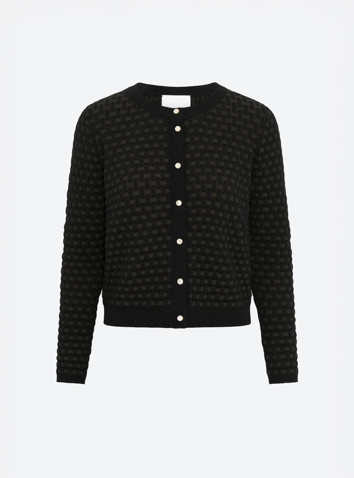 Cardigan maille cannage noir profond-nuit - Molli_packshot