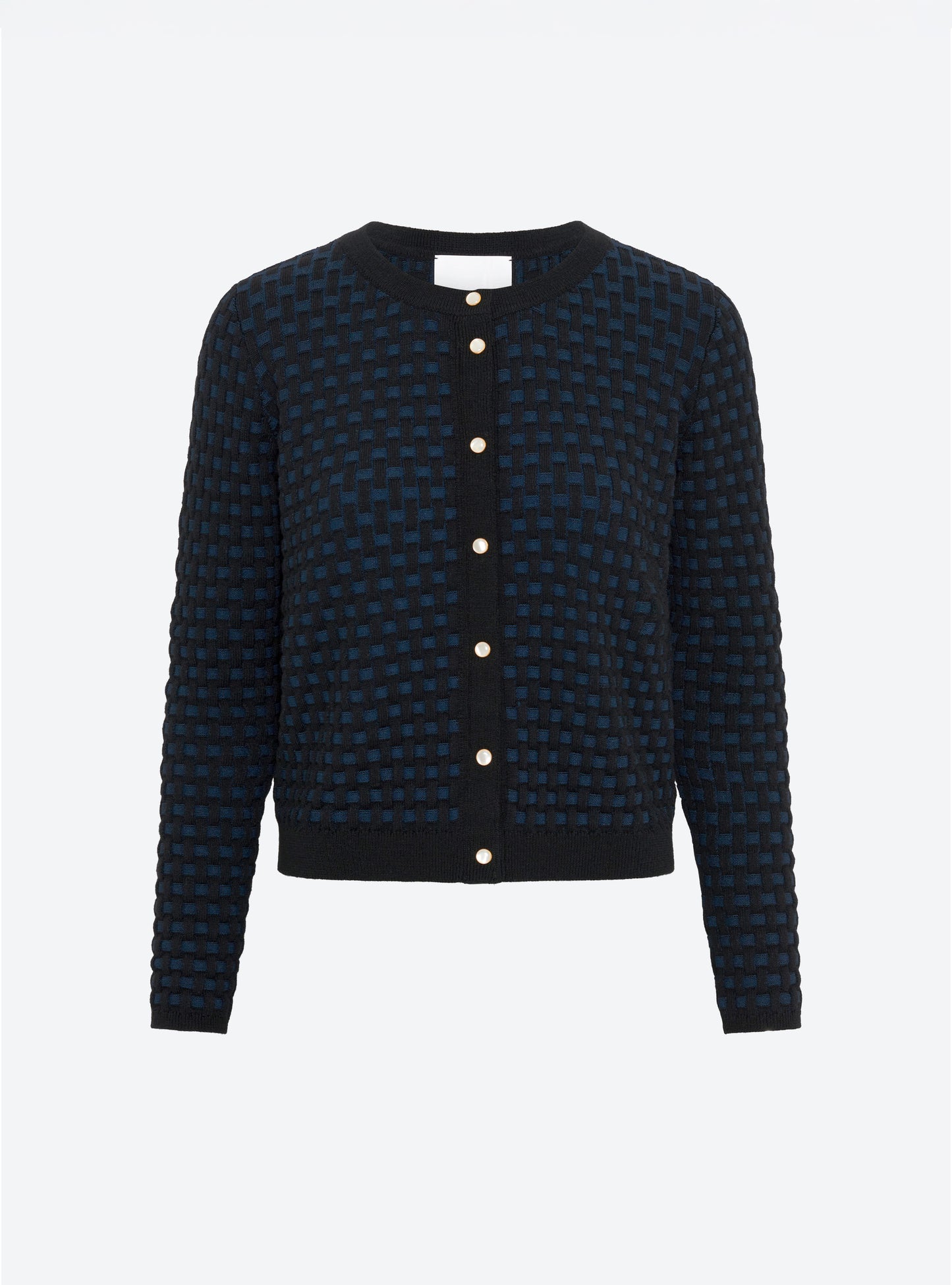 Cardigan maille cannage noir profond-nuit - Molli_packshot