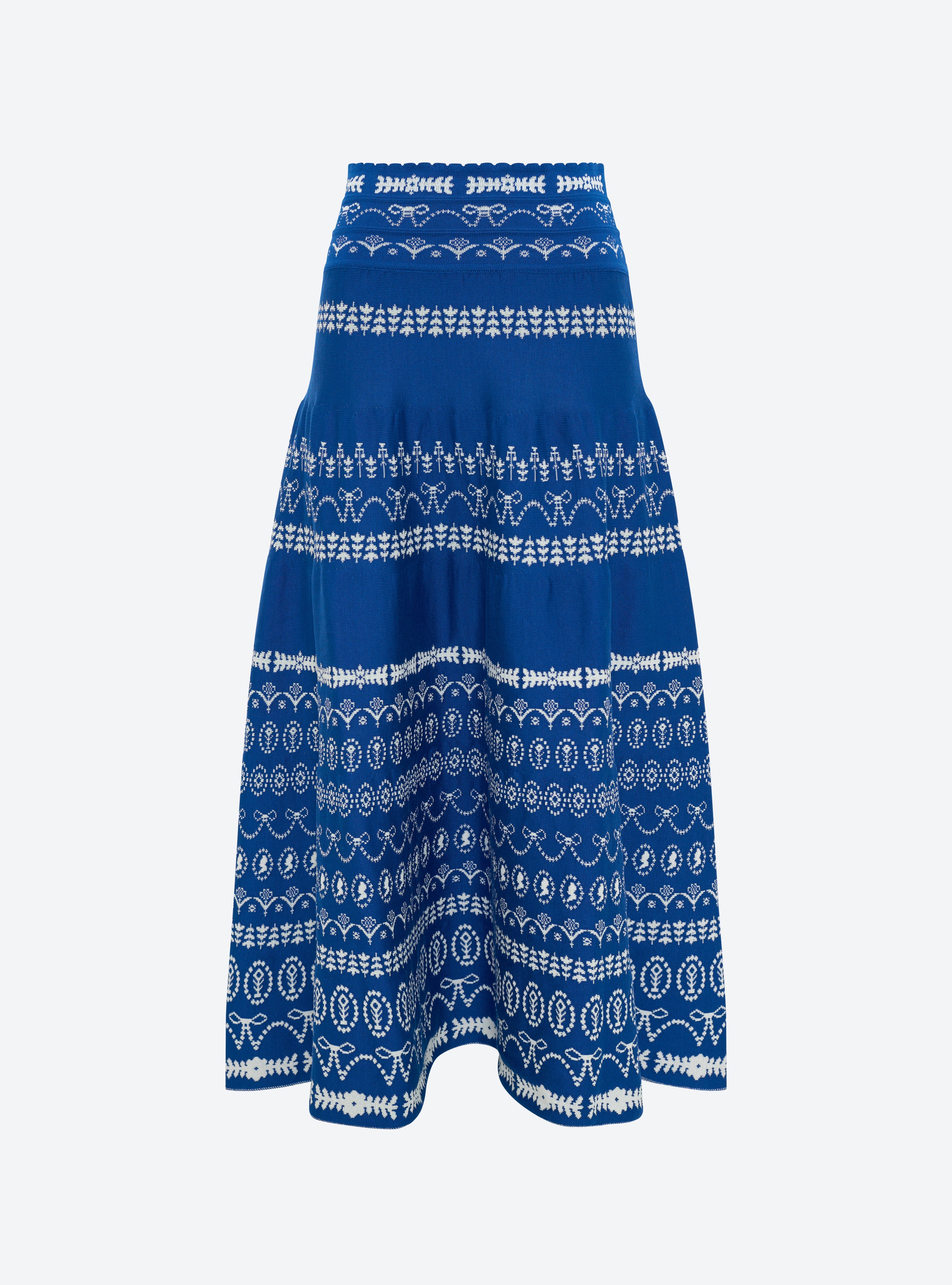 Jupe fine jacquard porcelaine bleu faience-milk - Molli_packshot