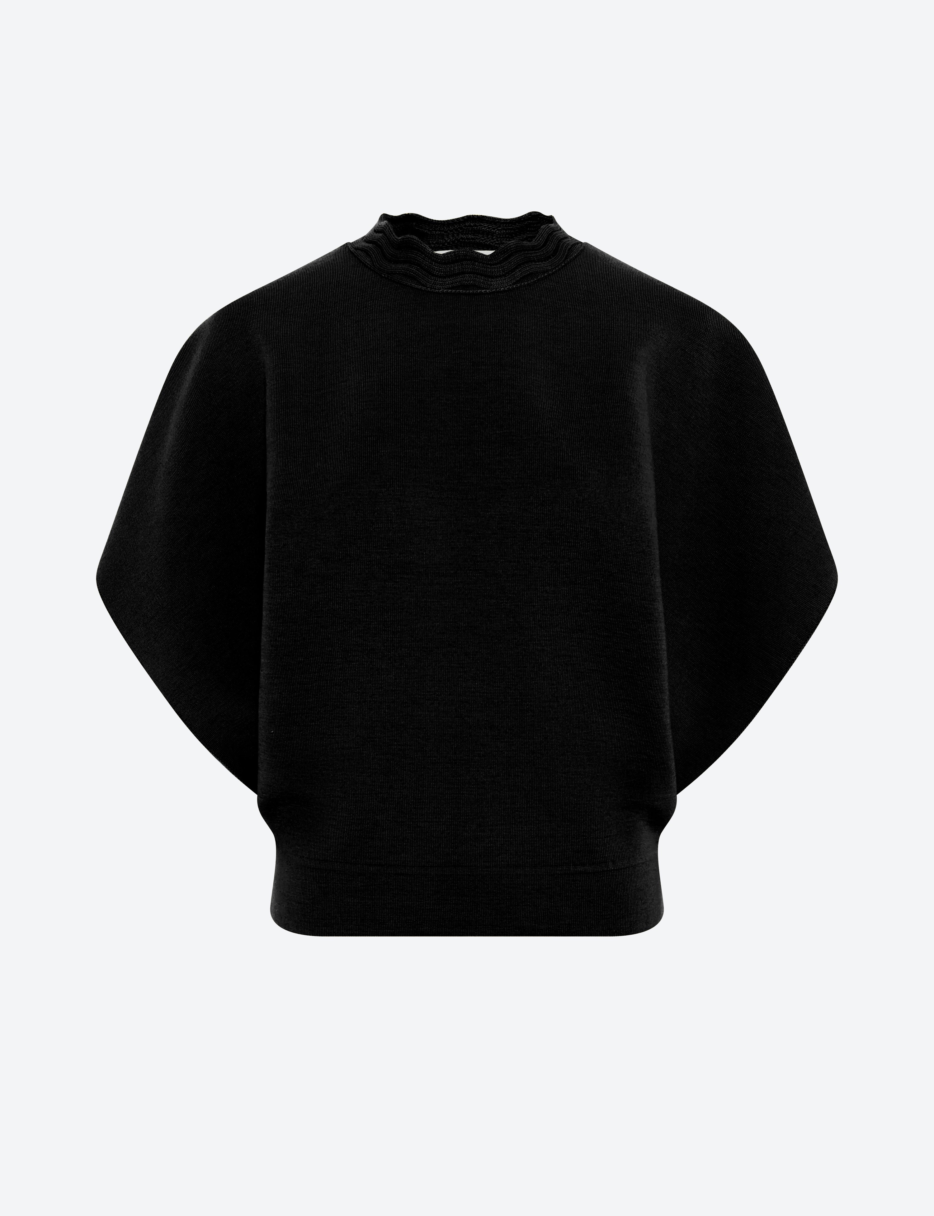Top sans manches col croquet noir profond - Molli_packshot