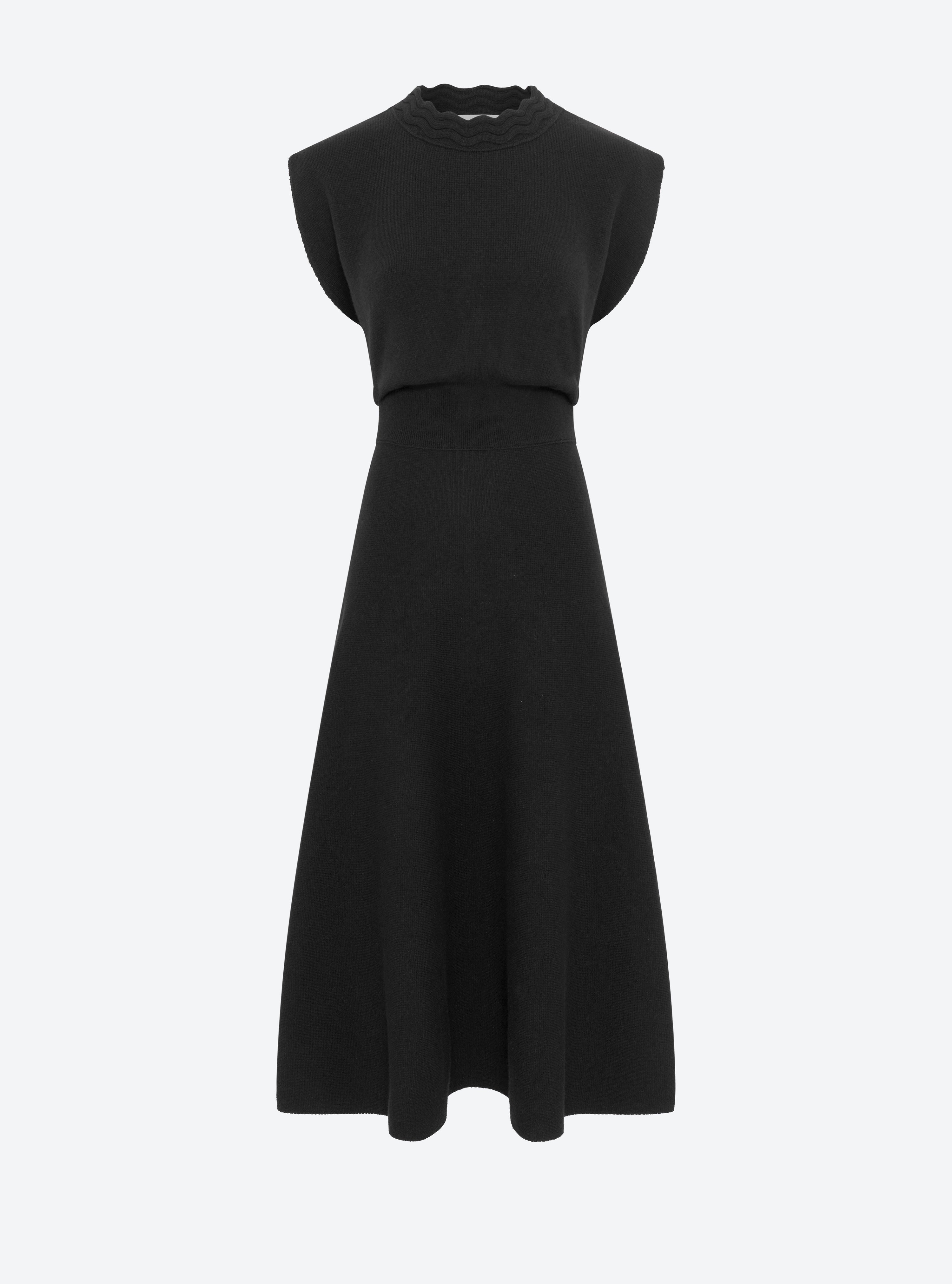 Robe couture col croquet noir profond - Molli_packshot