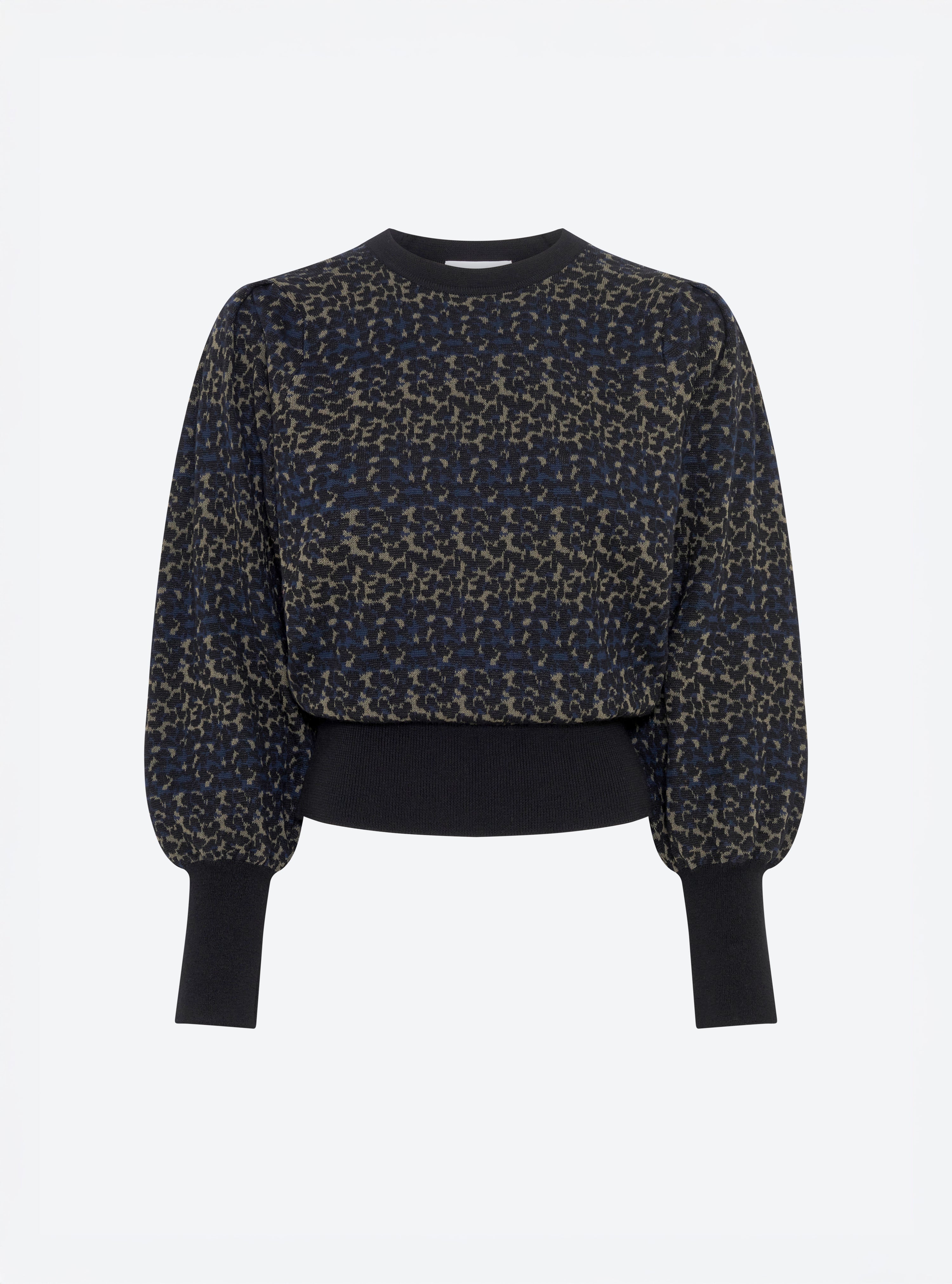Top fin jacquard léopard kaki-multi - Molli_packshot