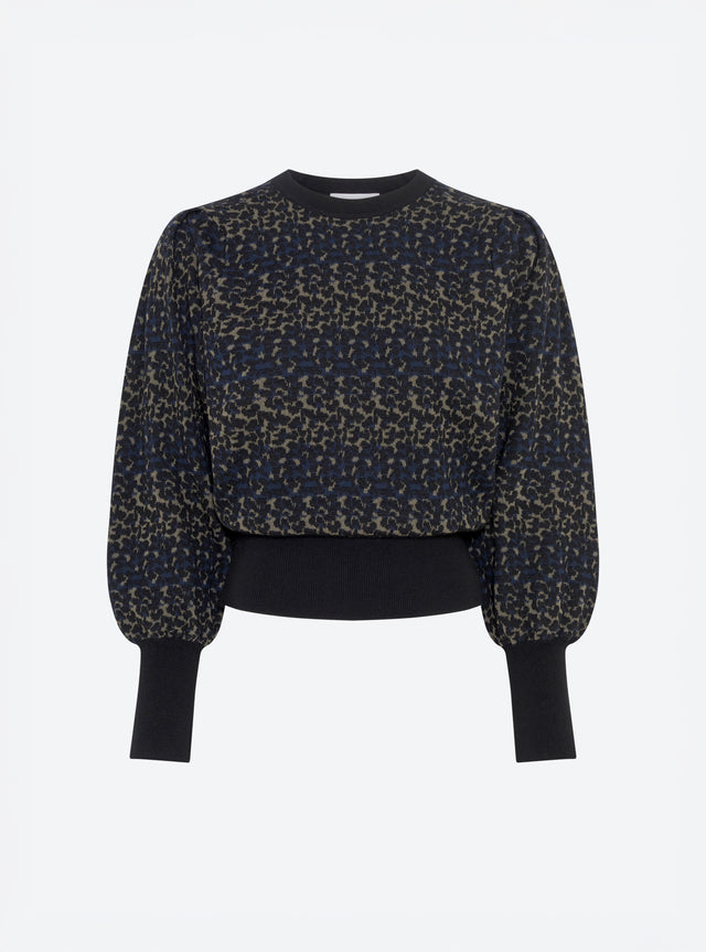 Top fin jacquard léopard - Image principale