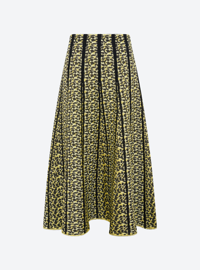 Fine knit skirt in leopard jacquard - Image principale